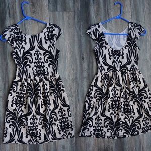 Elegant Cream & Black Dress